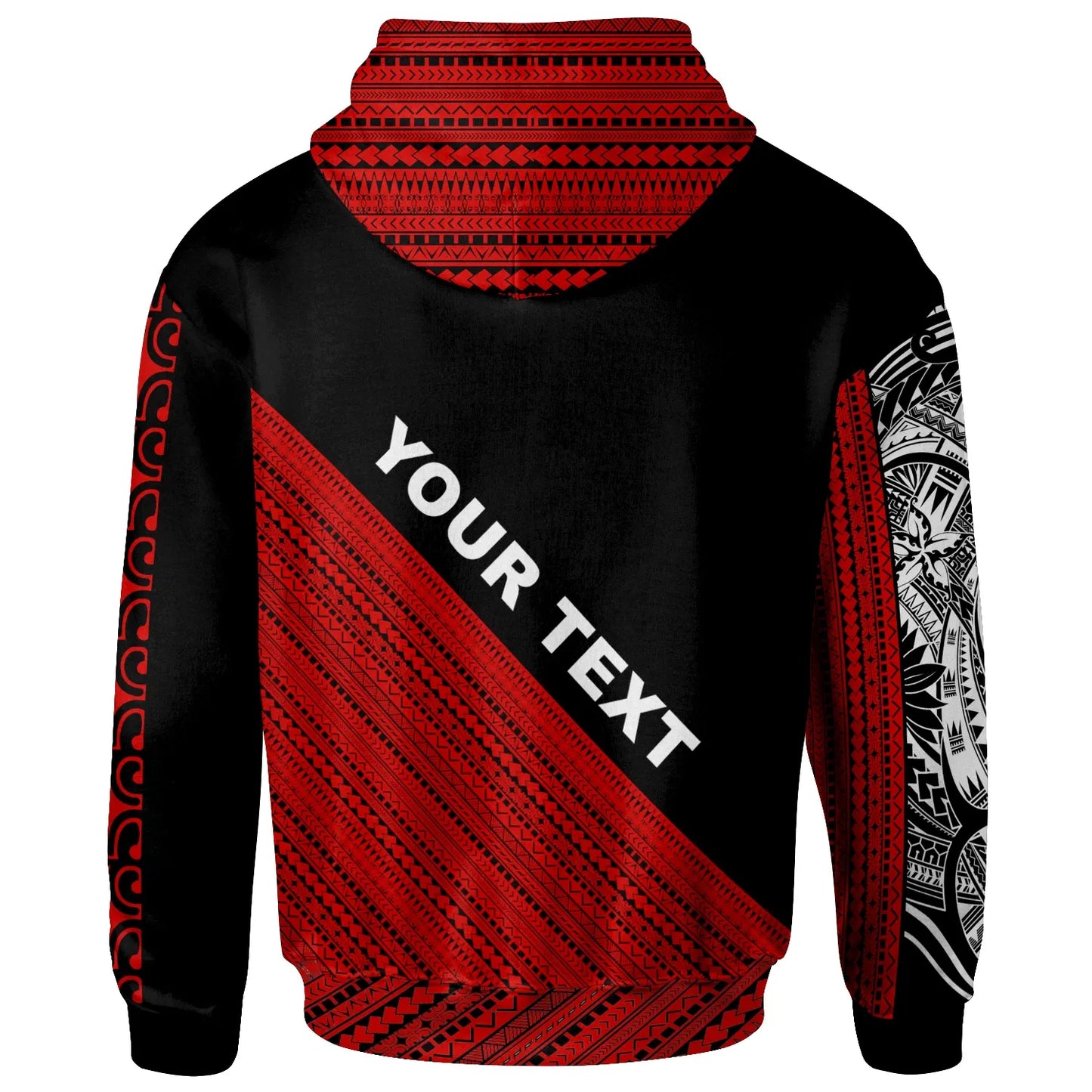 Philippines Custom Personalised Hoodie - Diagonal Pattern Red