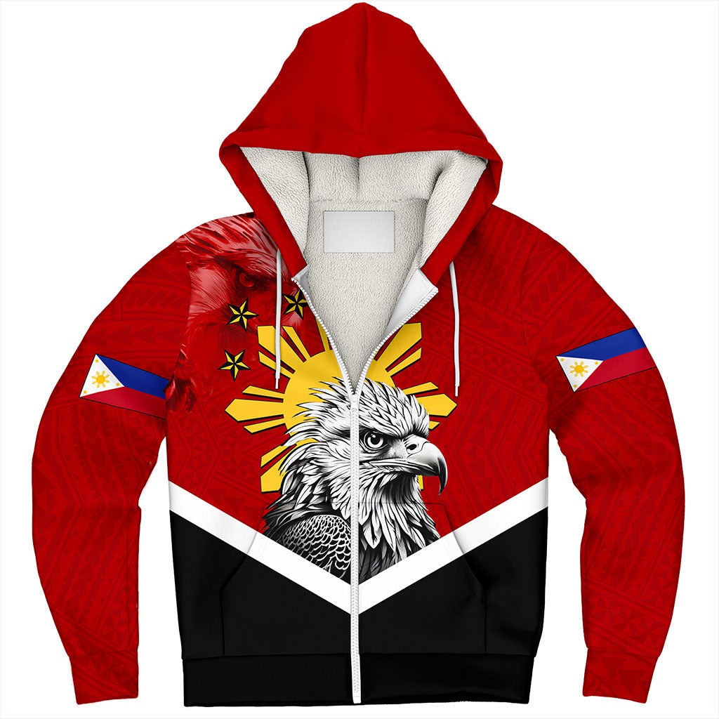 Philippines Filipinos Sherpa Hoodie Eagles Polynesian Art Dawring