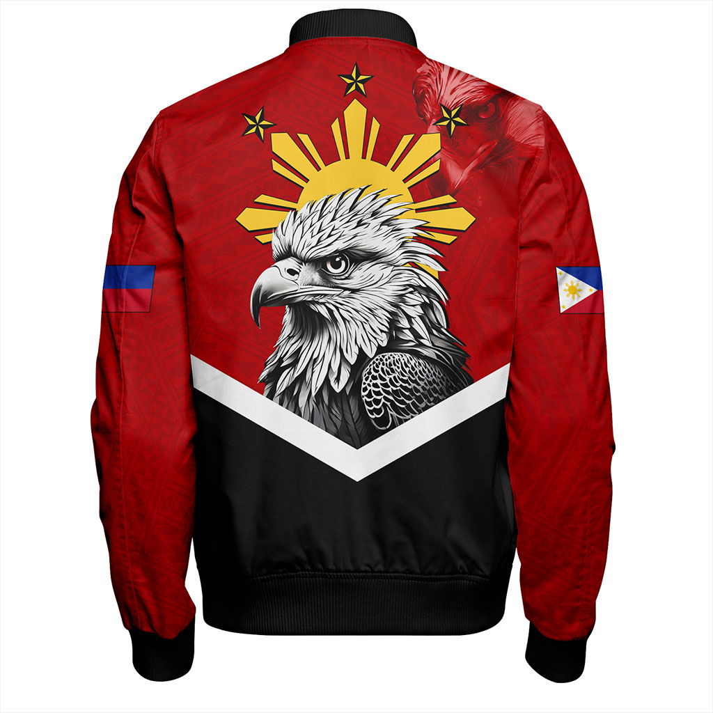 Philippines Filipinos Bomber Jacket Eagles Polynesian Art Dawring