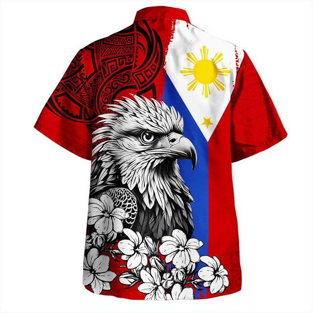 Philippines Filipinos Hawaiian Shirt Tribal Tattoo Eagles With Sampaguita Flower