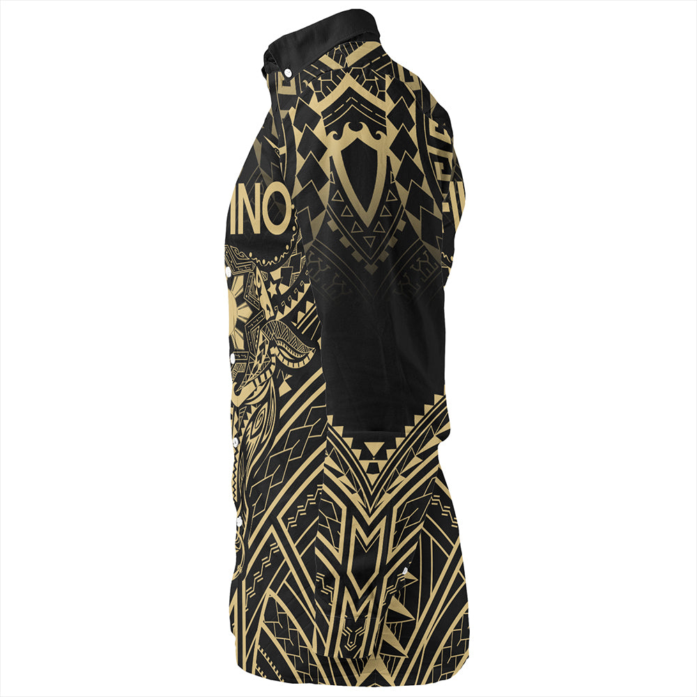 Philippines Filipinos Long Sleeve Shirt Tribal Koner Water Buffalo Tattoo Gold