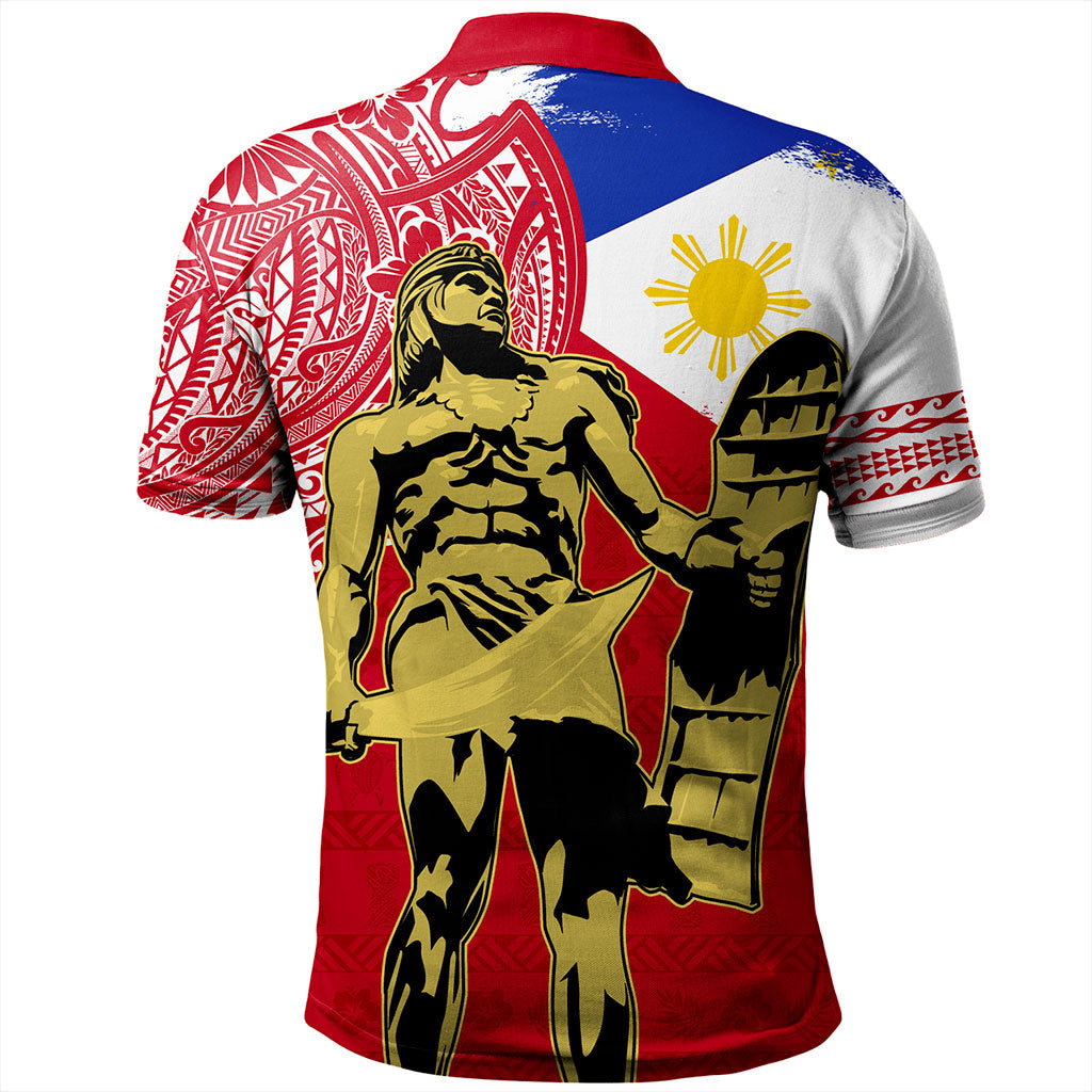 Philippines Filipinos Polo Shirt Tribal Polynesia Flag With Lapu Lapu