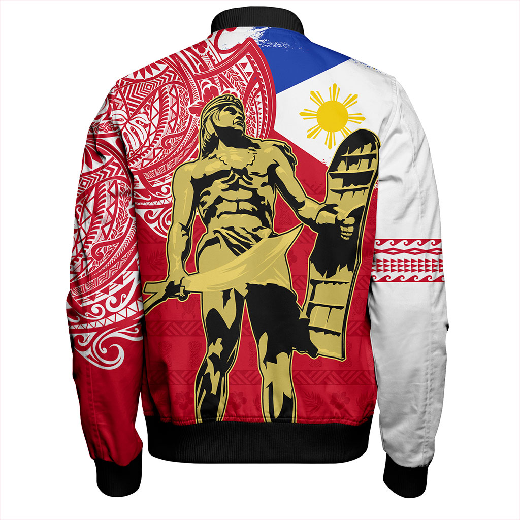Philippines Filipinos Bomber Jacket Tribal Polynesia Flag With Lapu Lapu