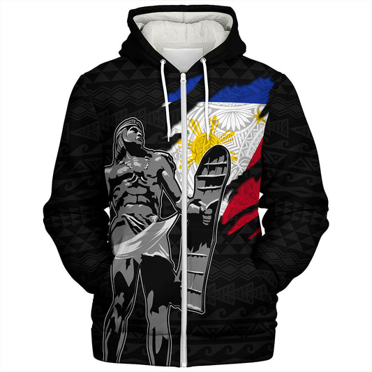 Philippines Filipinos Sherpa Hoodie Tribal Polynesia Lapu Lapu Crack Style