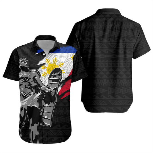 Philippines Filipinos Short Sleeve Shirt Tribal Polynesia Lapu Lapu Crack Style