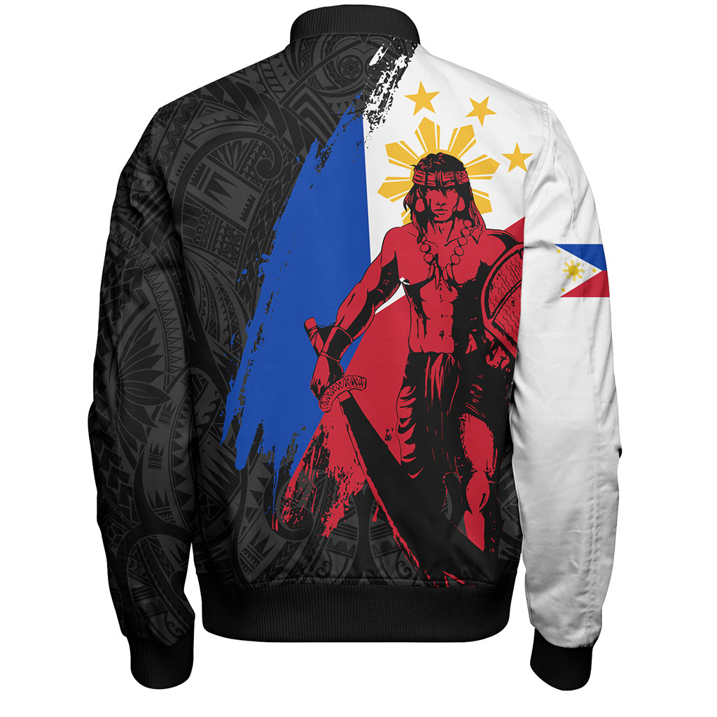 Philippines Filipinos Bomber Jacket Lapu Lapu Warrior Style Flag