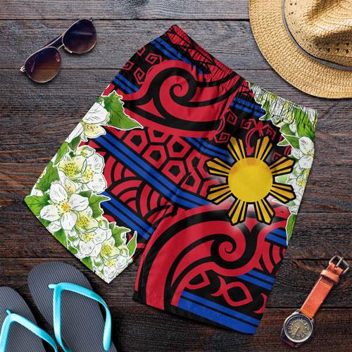 Philippines Men Short - Jasmine Flower Style
