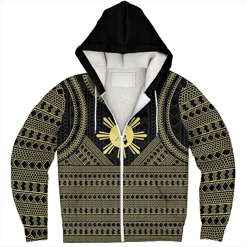 Philippines Filipinos Sherpa Hoodie Tribal Pattern Traditional Style
