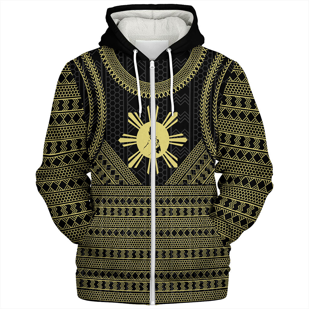Philippines Filipinos Sherpa Hoodie Tribal Pattern Traditional Style
