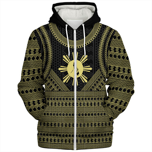 Philippines Filipinos Sherpa Hoodie Tribal Pattern Traditional Style
