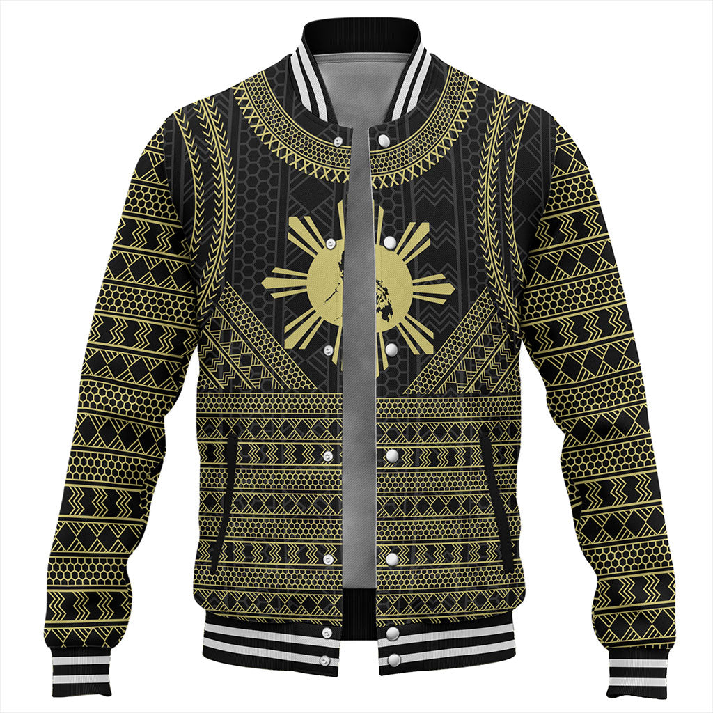Philippines Filipinos Baseball Jacket Tribal Pattern Traditional Style
