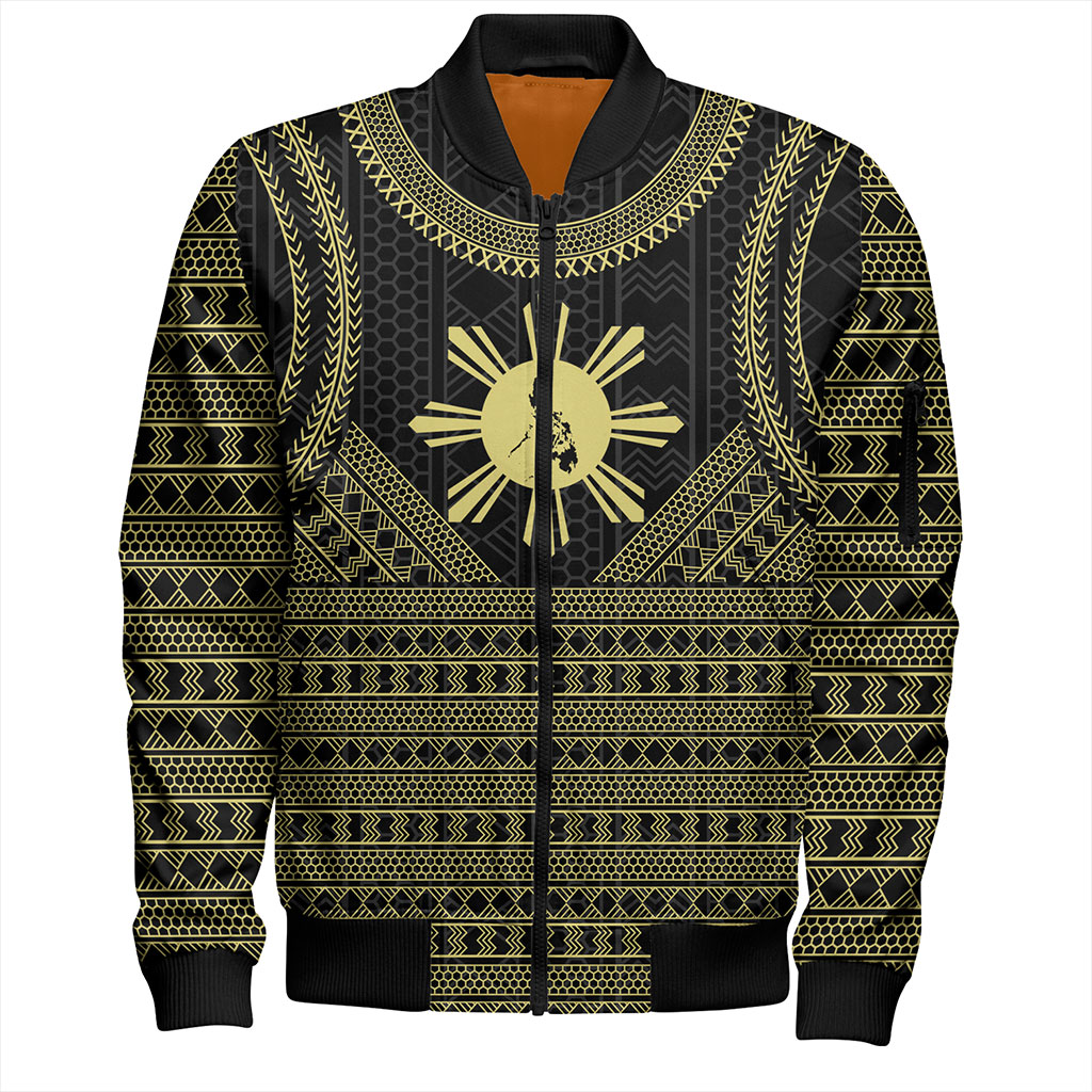 Philippines Filipinos Bomber Jacket Tribal Pattern Traditional Style
