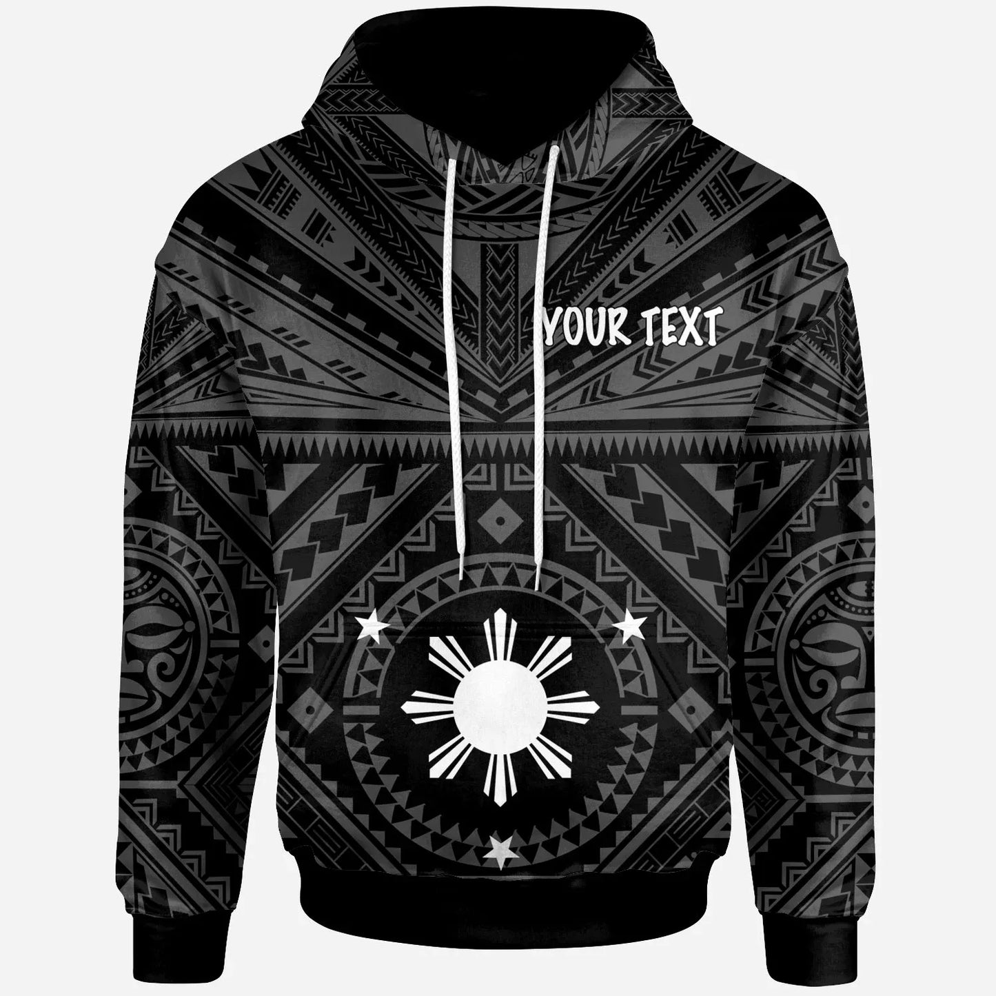 Philippines Personalised Hoodie - Polynesian Tattoo Style