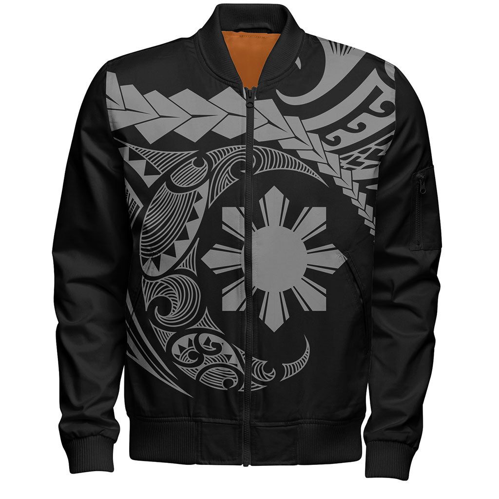 Philippines Filipinos Bomber Jacket Polynesian Tribal Half Circle