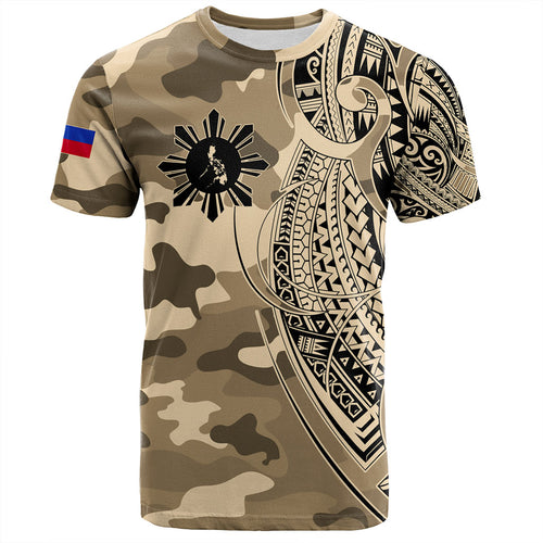 Philippines Filipinos T-Shirt Tribal Tattoo With Camouflage Pattern