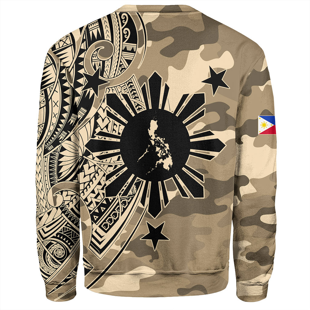 Philippines Filipinos Sweatshirt Tribal Tattoo With Camouflage Pattern
