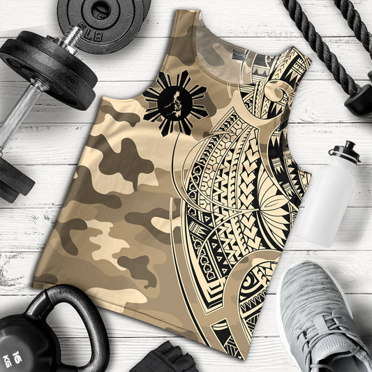 Philippines Filipinos Tank Top Tribal Tattoo With Camouflage Pattern