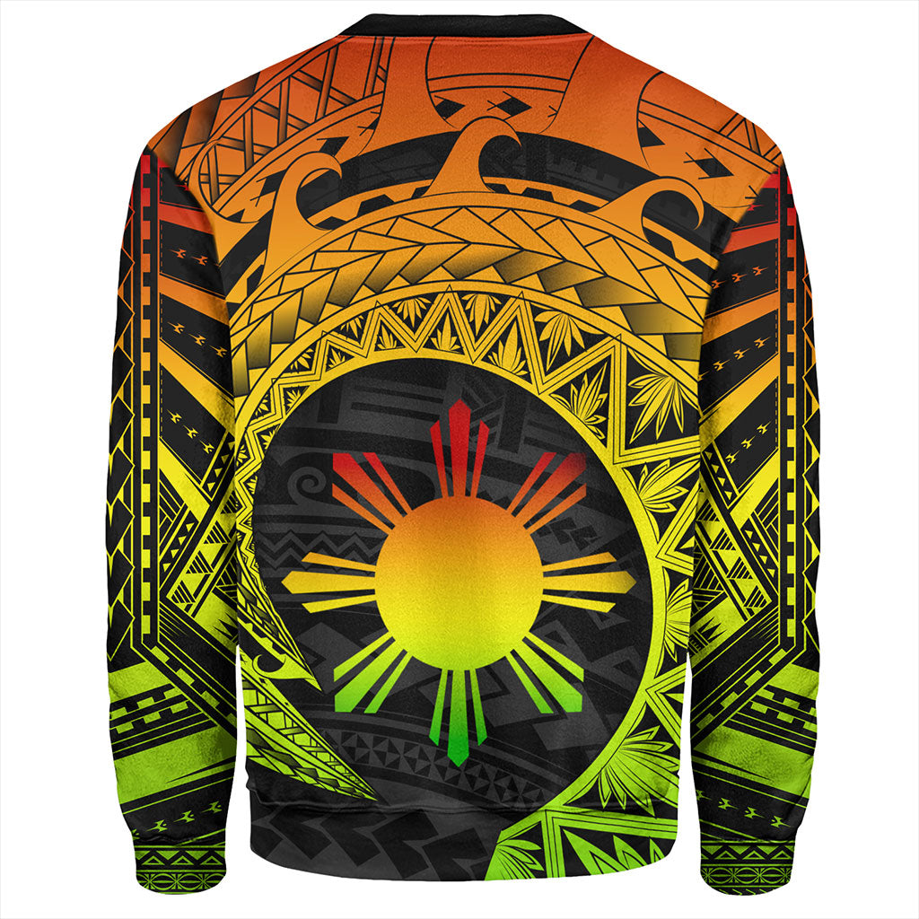 Philippines Filipinos Sweatshirt Sun Tribal Polynesia Reggae