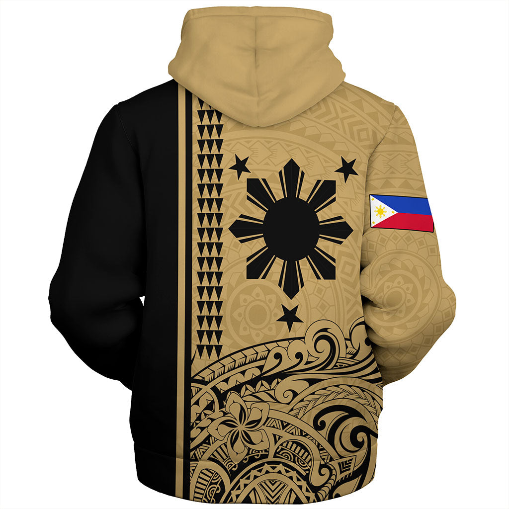 Philippines Filipinos Sherpa Hoodie Sun Star Tribal Polynesia Style