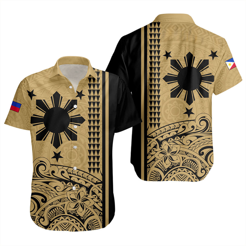 Philippines Filipinos Short Sleeve Shirt Sun Star Tribal Polynesia Style