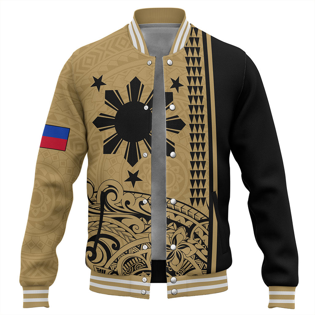 Philippines Filipinos Baseball Jacket Sun Star Tribal Polynesia Style