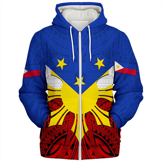 Philippines Filipinos Sherpa Hoodie Tribal Flag Traditional Style