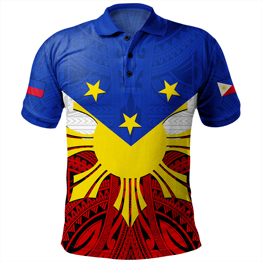 Philippines And American Polo Shirt Flag Half Concept Brush Style main image 1