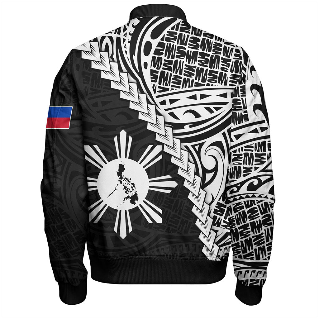 Philippines Filipinos Bomber Jacket Lauhala Tribal Coat Of Arms