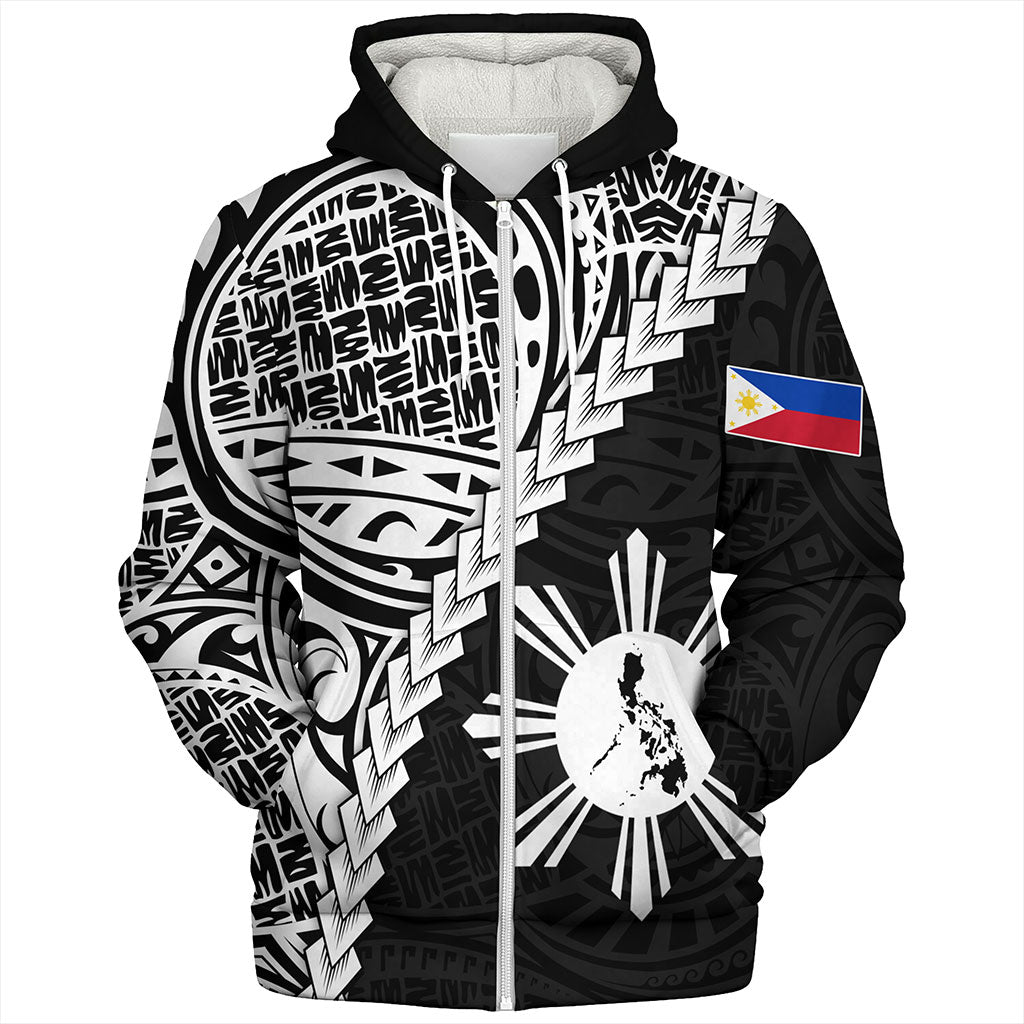 Philippines Filipinos Sherpa Hoodie Lauhala Tribal Coat Of Arms