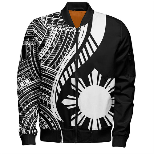Philippines Filipinos Bomber Jacket Tribal Polynesian Pattern Original Style