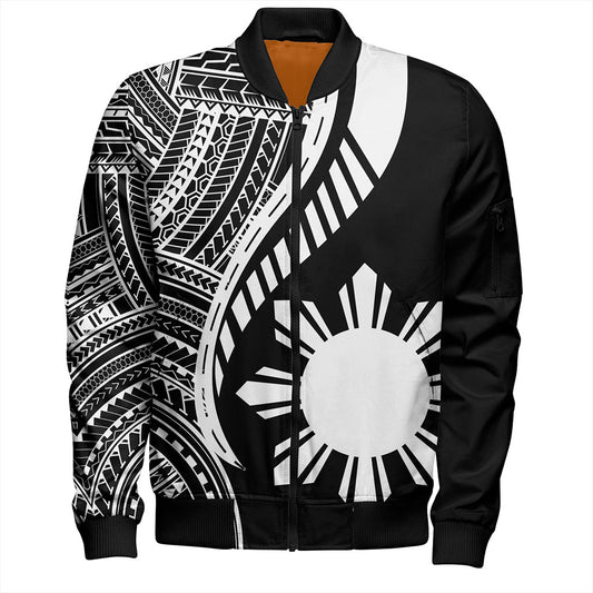 Philippines Filipinos Bomber Jacket Tribal Polynesian Pattern Original Style