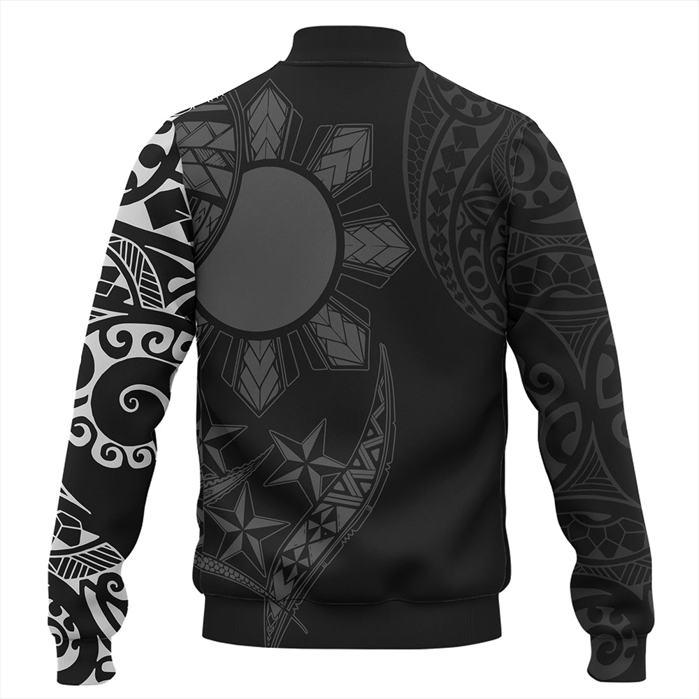 Philippines Baseball Jacket With Guam Seal Tribal Sun In My Heart