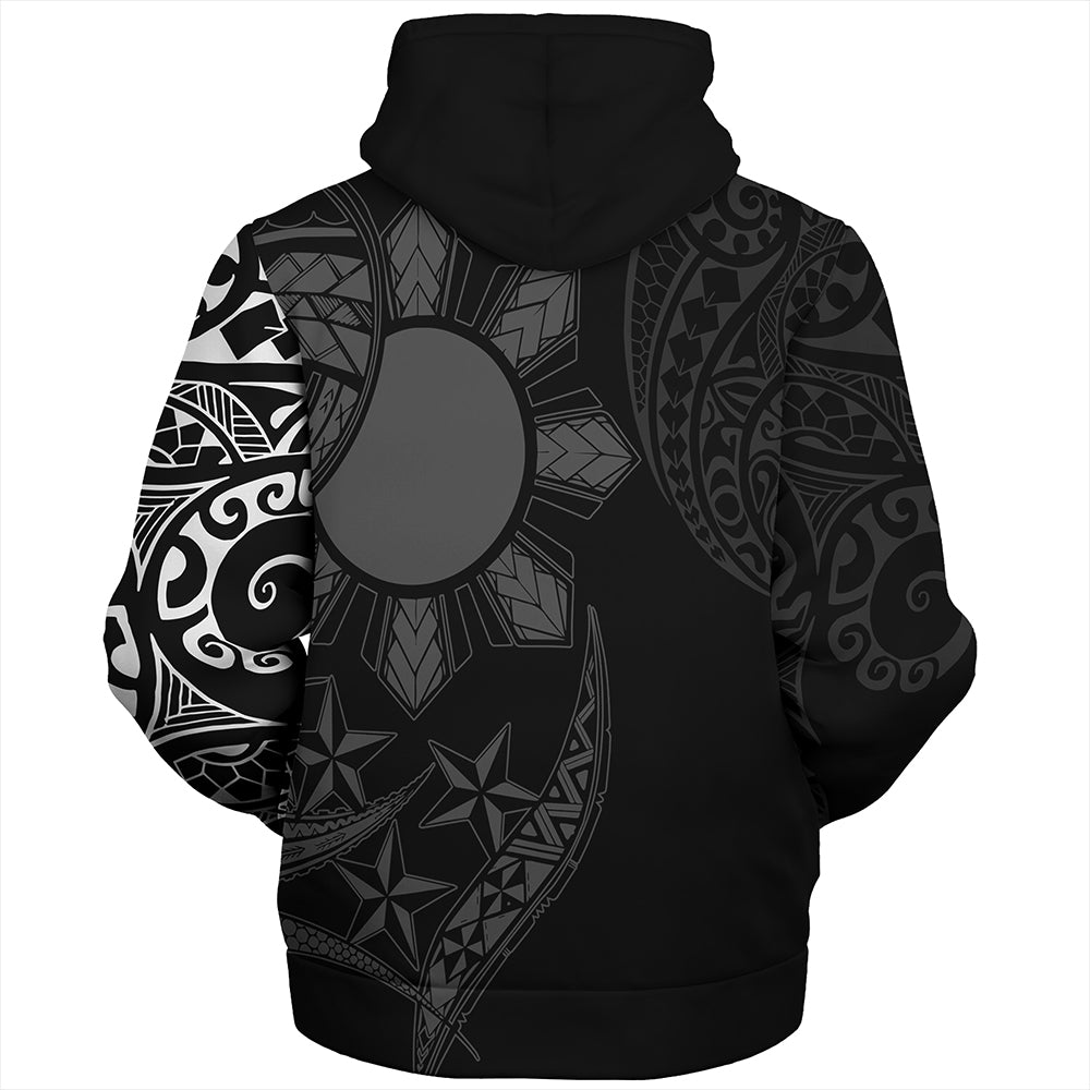 Philippines Sherpa Hoodie With Kanaka Tribal Sun In My Heart