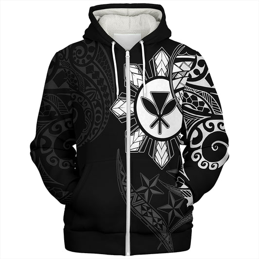 Philippines Sherpa Hoodie With Kanaka Tribal Sun In My Heart