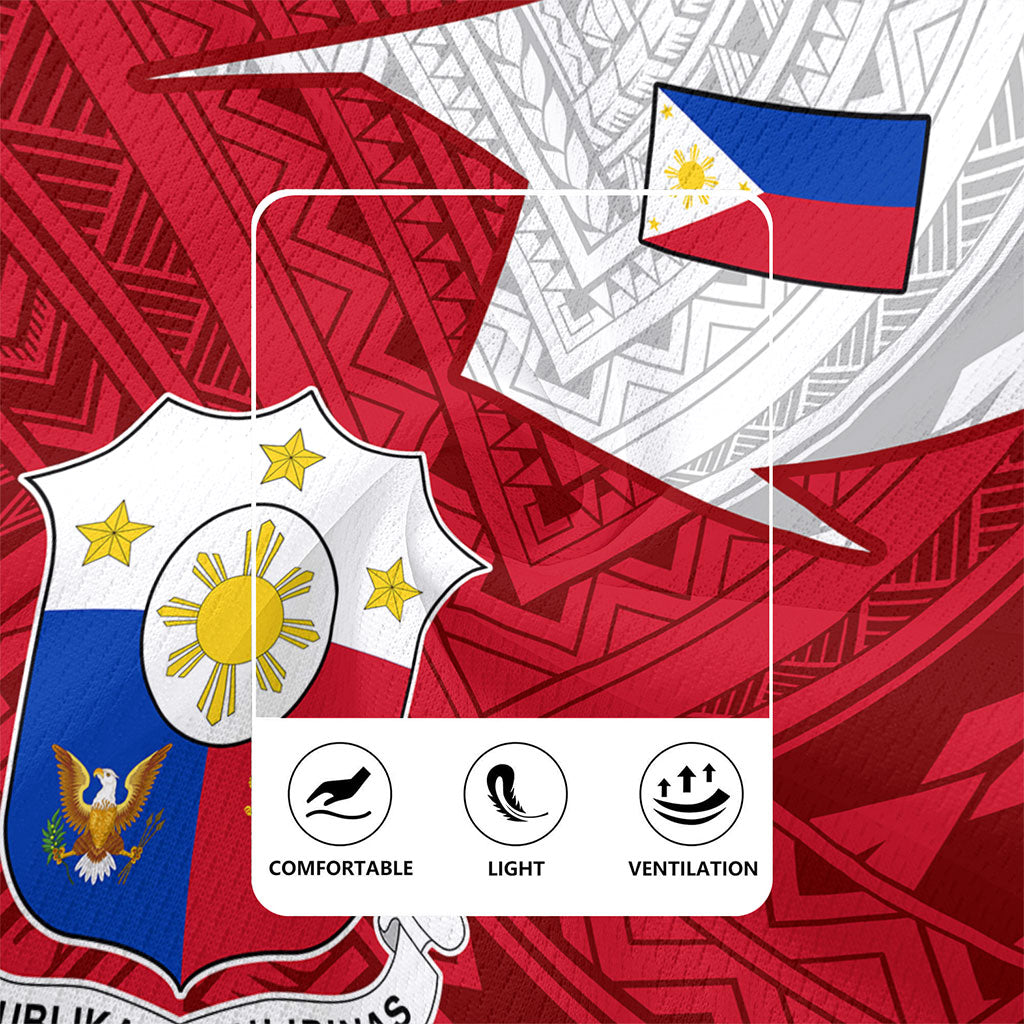Philippines Filipinos Rugby Jersey Polynesian Tattoo Flag And Coat Of Arms