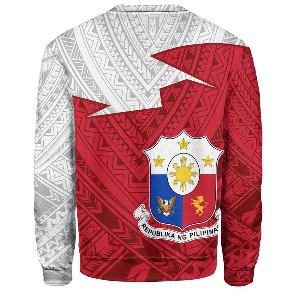 Philippines Filipinos Sweatshirt Polynesian Tattoo Flag And Coat Of Arms