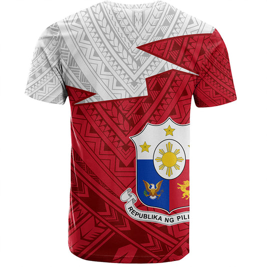 Philippines Filipinos T-Shirt Polynesian Tattoo Flag And Coat Of Arms