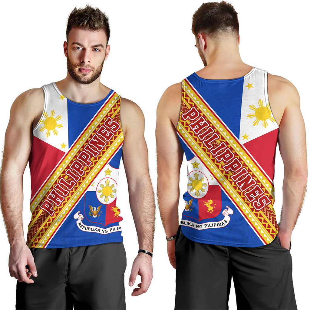 Philippines Filipinos Tank Top Flag And Coat Of Arms