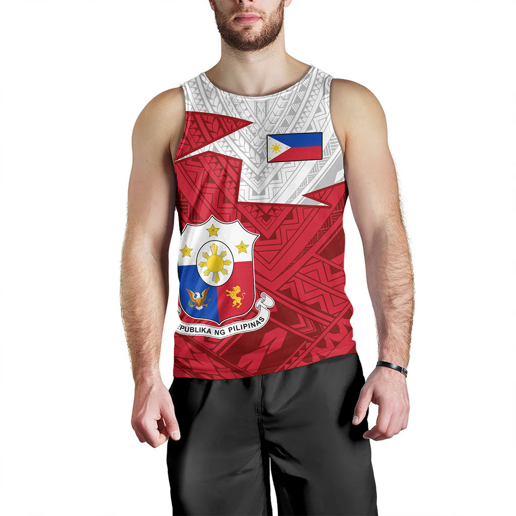 Philippines Filipinos Tank Top Polynesian Tattoo Flag And Coat Of Arms