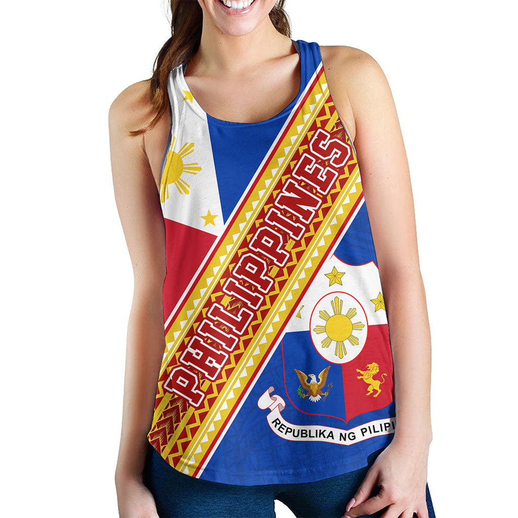 Philippines Filipinos Women Tank Flag And Coat Of Arms