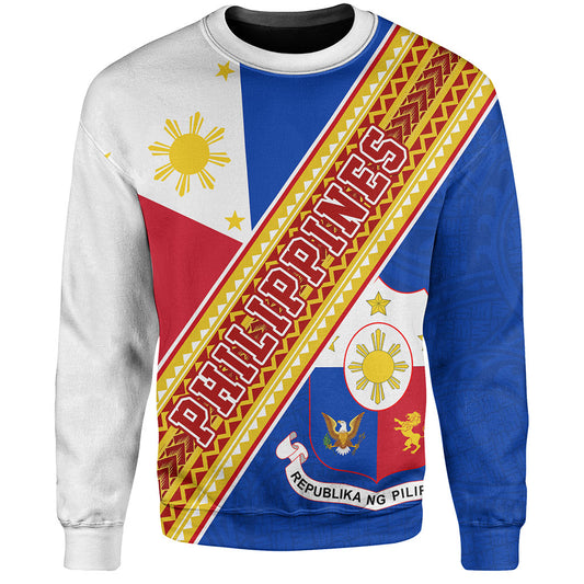 Philippines Filipinos Sweatshirt Flag And Coat Of Arms