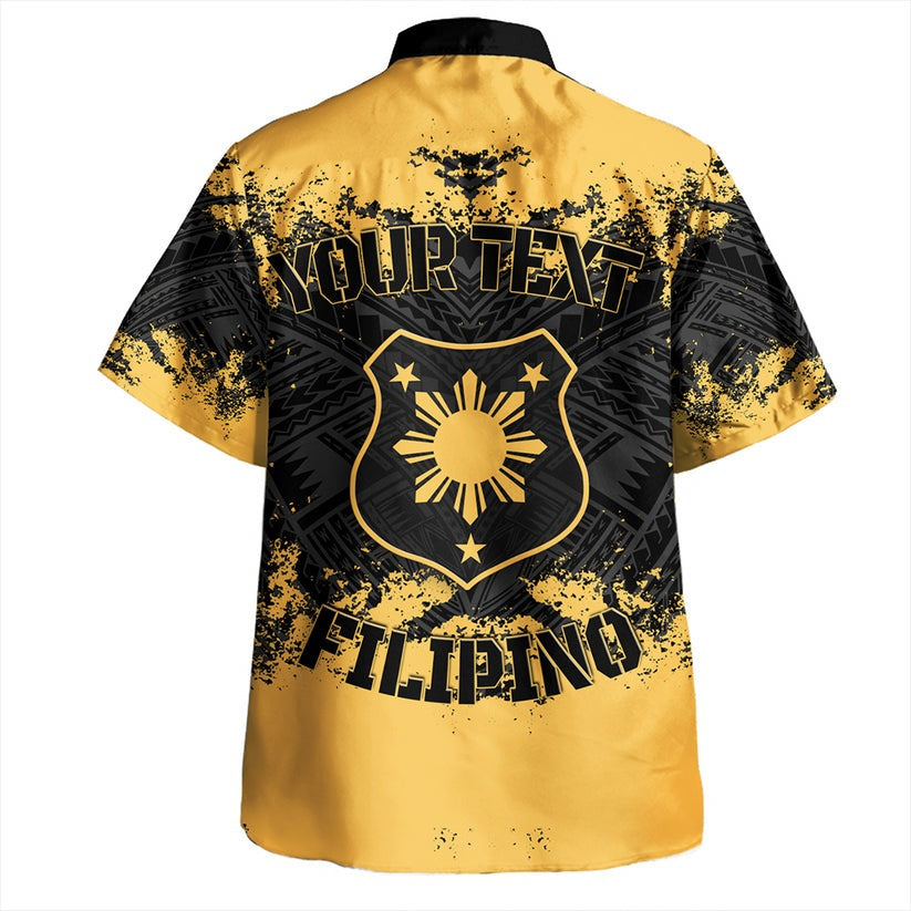 Philippines Filipinos Hawaiian Shirt Custom Grunge Texture Tribal Pattern
