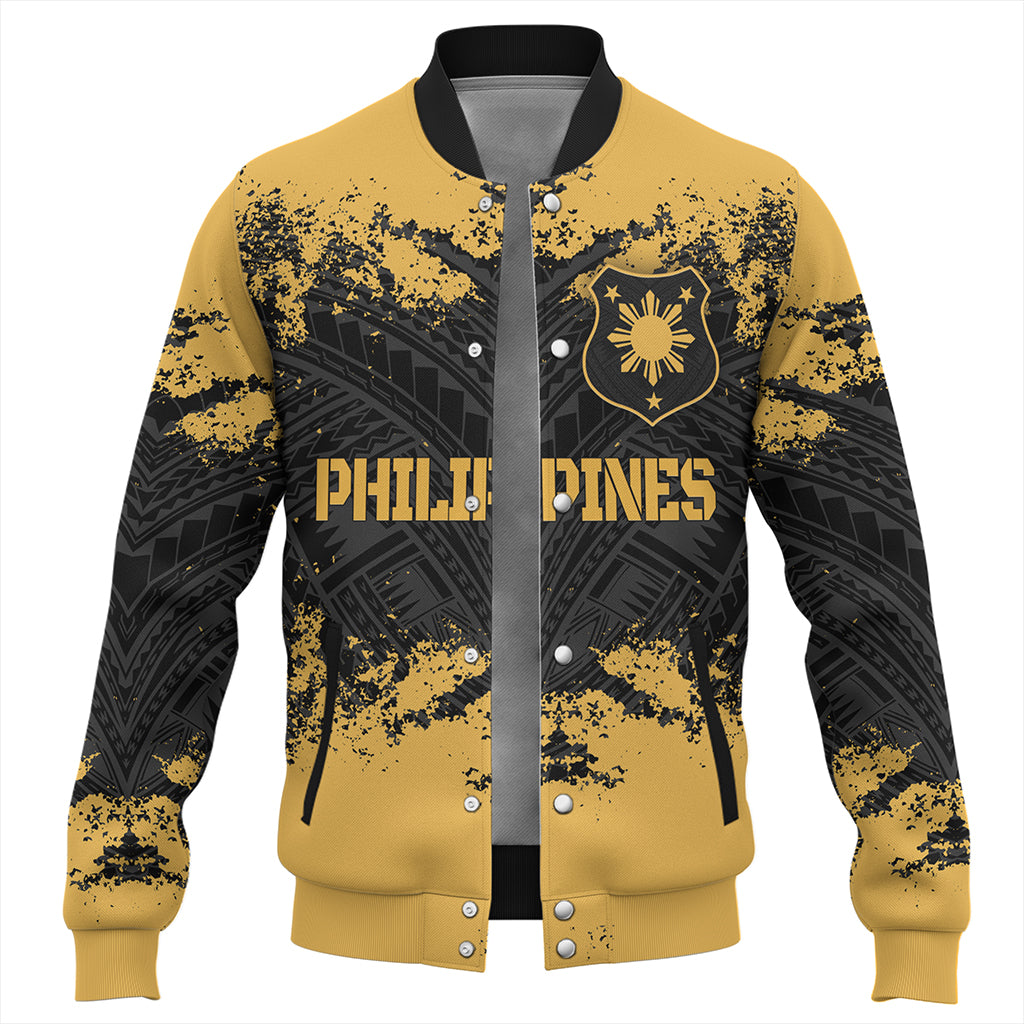 Philippines Filipinos Baseball Jacket  Custom Grunge Texture Tribal Pattern