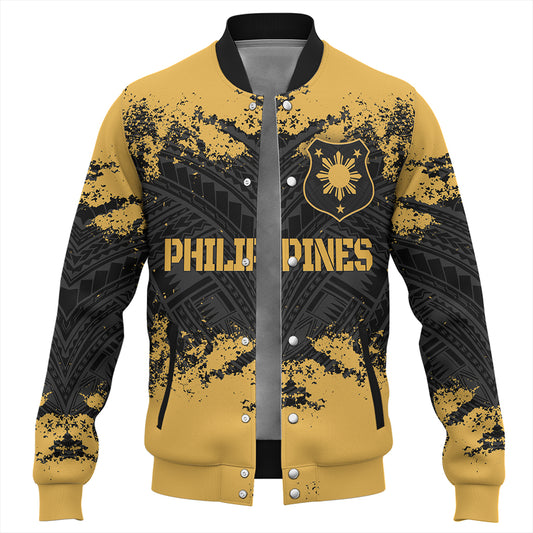 Philippines Filipinos Baseball Jacket  Custom Grunge Texture Tribal Pattern