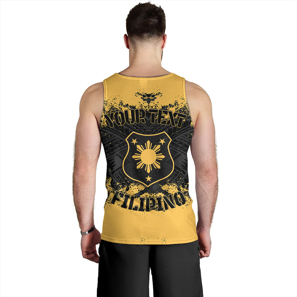 Philippines Filipinos Tank Top Custom Grunge Texture Tribal Pattern