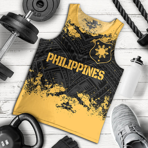 Philippines Filipinos Tank Top Custom Grunge Texture Tribal Pattern