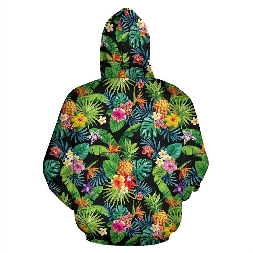 Polynesian All Over Hoodie - Polynesian Tropical Fruit & Vegetable Print 04
