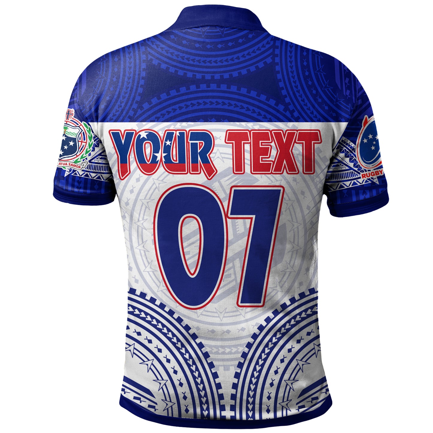 (Custom Personalised) Samoa Rugby Toa Samoa Blue Style Polo Shirt