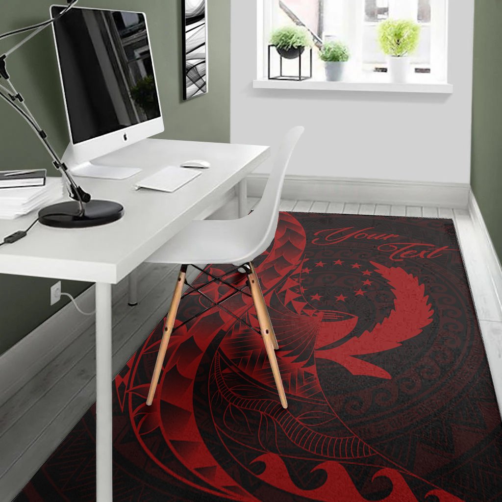 Pohnpei Area Rug - Custom Personalised Polynesian Pattern Style Red Color