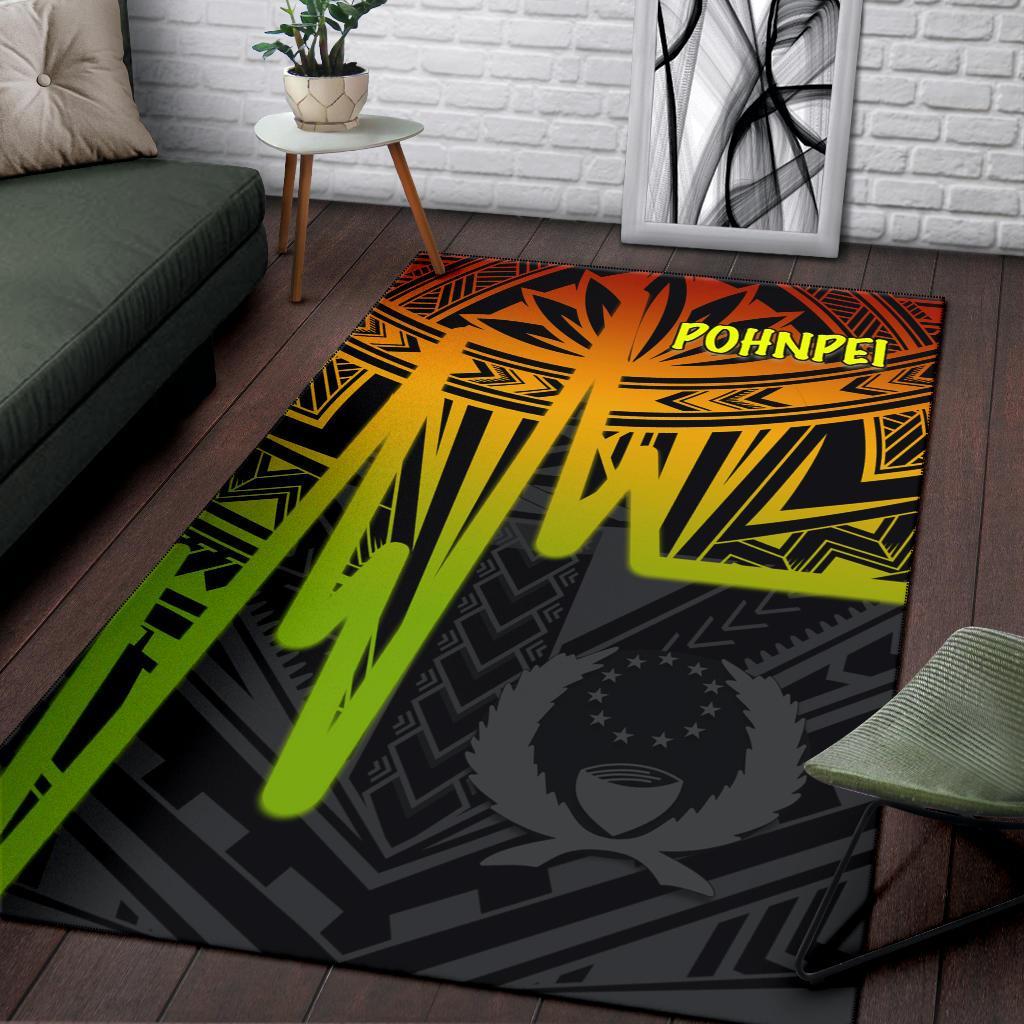 Pohnpei Area Rug - Pohnpei Seal In Heartbeat Patterns Style (Reggae)